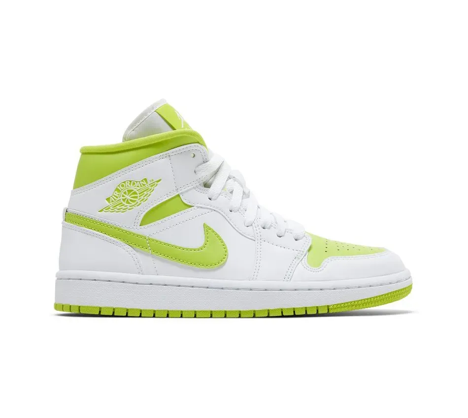 Air Jordan 1 Mid White Lime фото