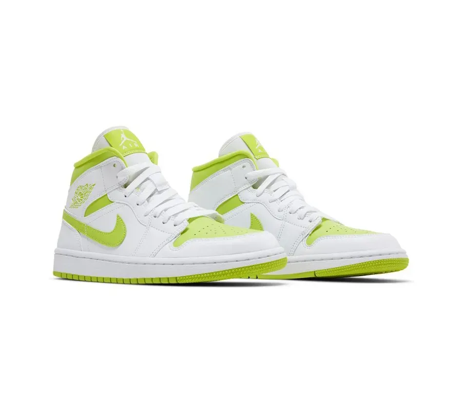 Air Jordan 1 Mid White Lime фото