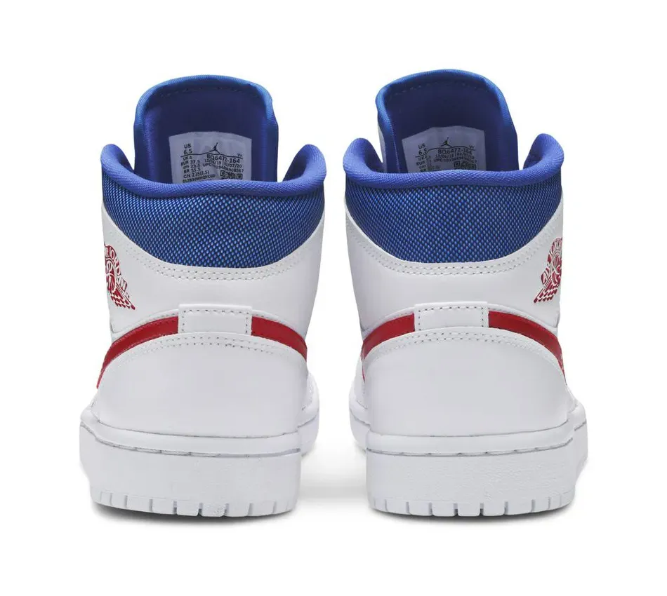Air Jordan 1 Mid WMNS 1 Mid White 'Red Royal' (2020) фото
