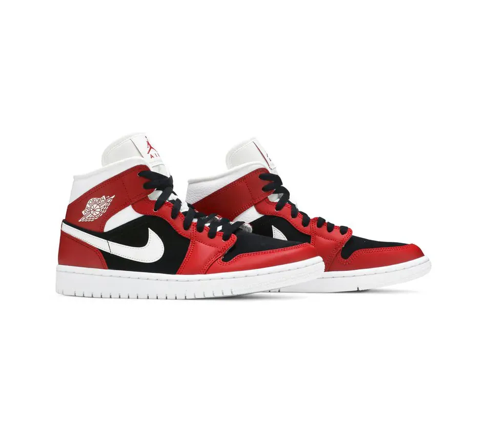 Air Jordan 1 Mid Gym Red Black фото