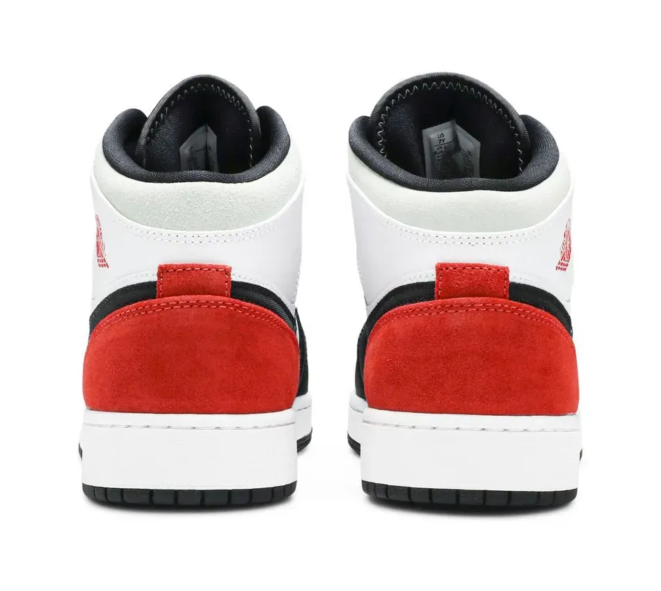Air Jordan 1 Mid SE White Black Red Spruce фото
