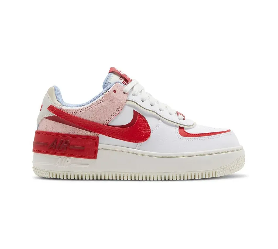 Низкие кроссовки Nike Air Force 1 Shadow Cracked Leather (Белый) Женский