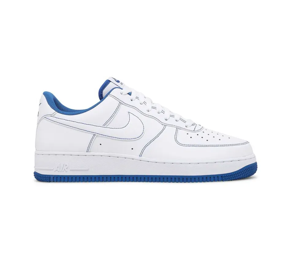 Низкие кроссовки Nike Air Force 1 Low Contrast Stitch-Game Royal (2007) (Белый) Унисекс