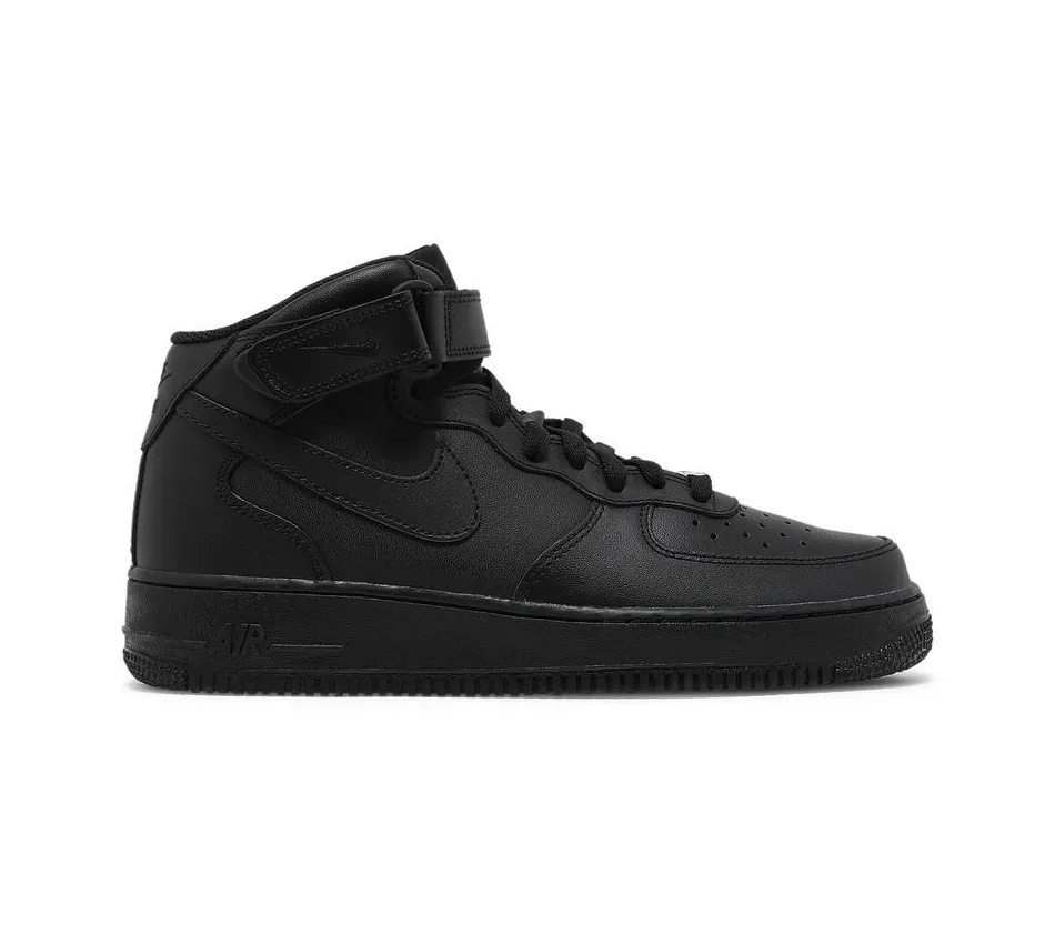 Высокие кроссовки Nike Air Force 1 Mid 07 Triple Black (Чёрный) Унисекс