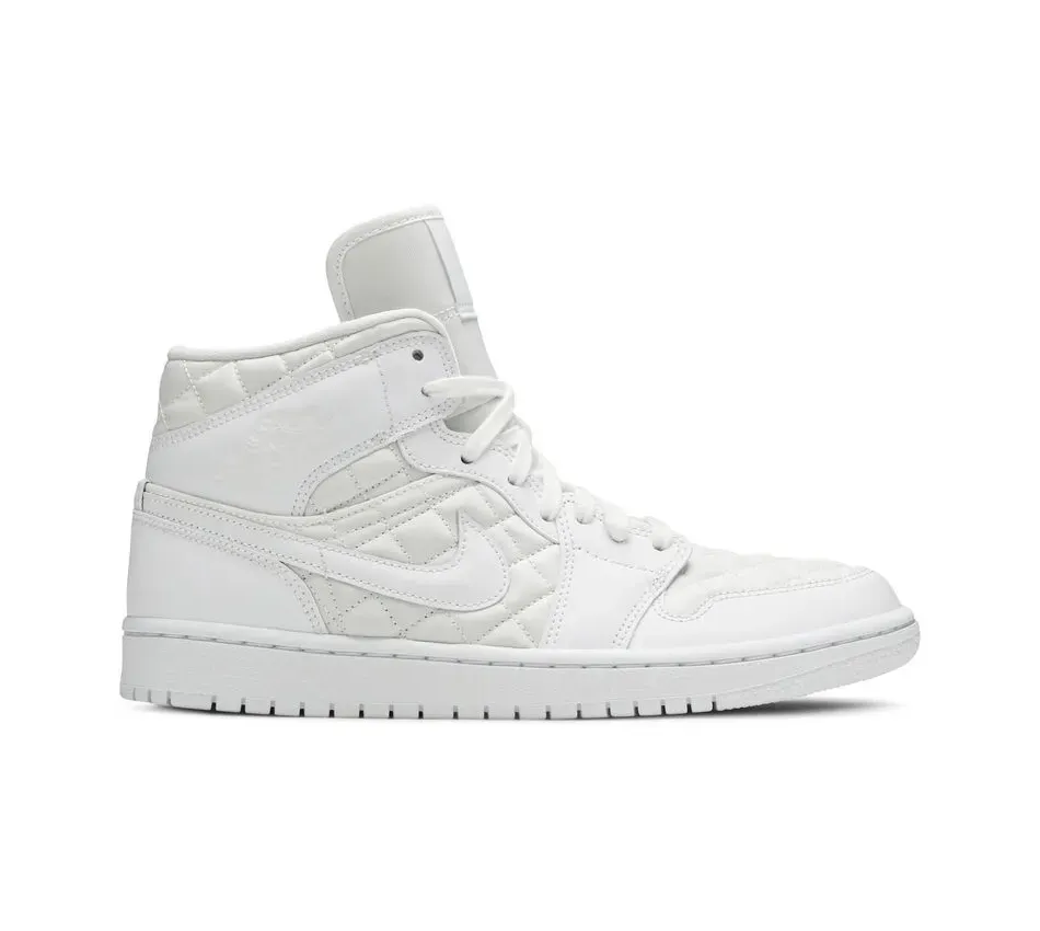Air Jordan 1 Mid 1 Mid SE White Quilted фото