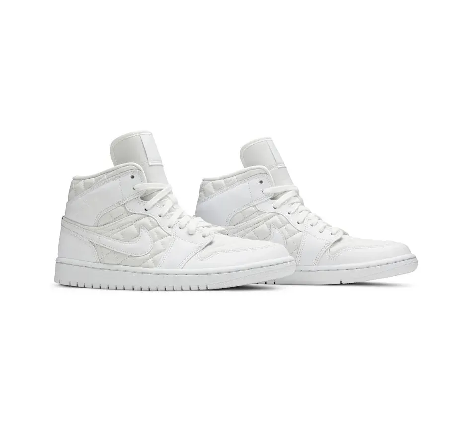 Air Jordan 1 Mid 1 Mid SE White Quilted фото