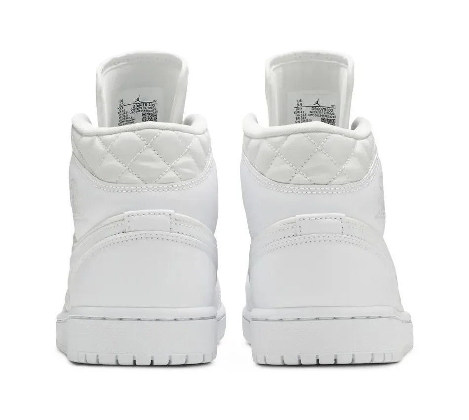 Air Jordan 1 Mid 1 Mid SE White Quilted фото