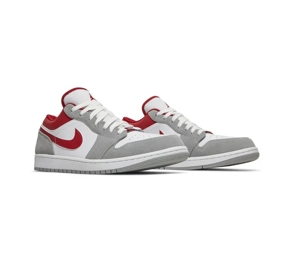Air Jordan 1 Low Light Smoke Grey Gym Red фото