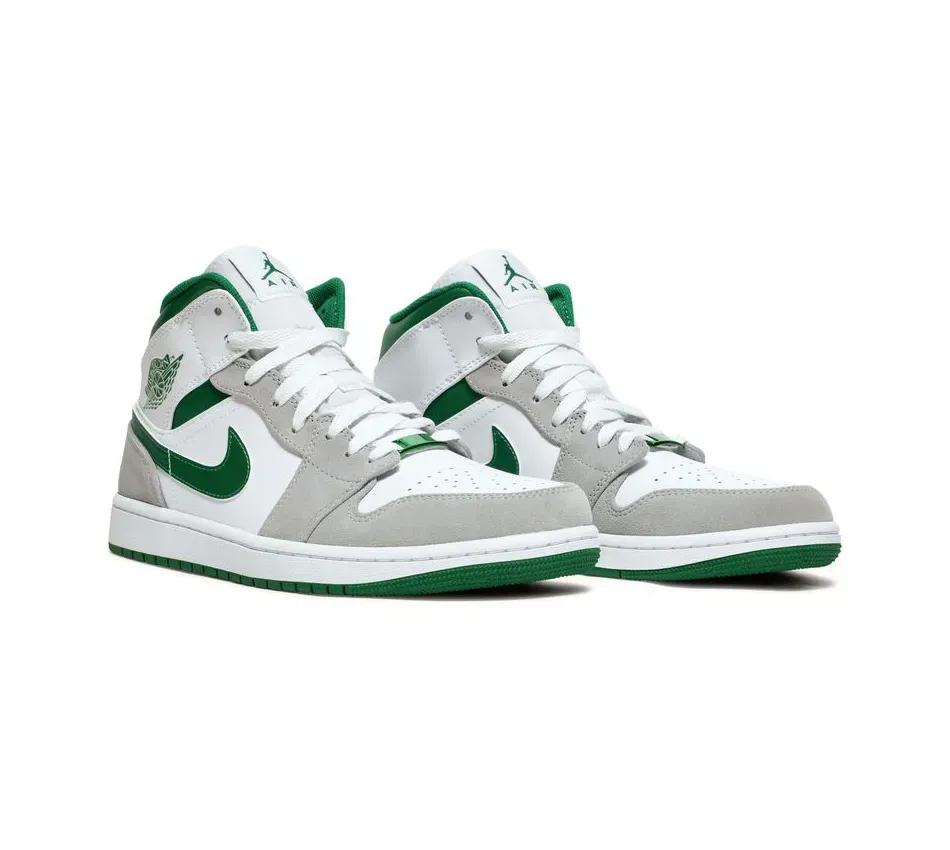 Air Jordan 1 Mid SE Grey Pine Green фото