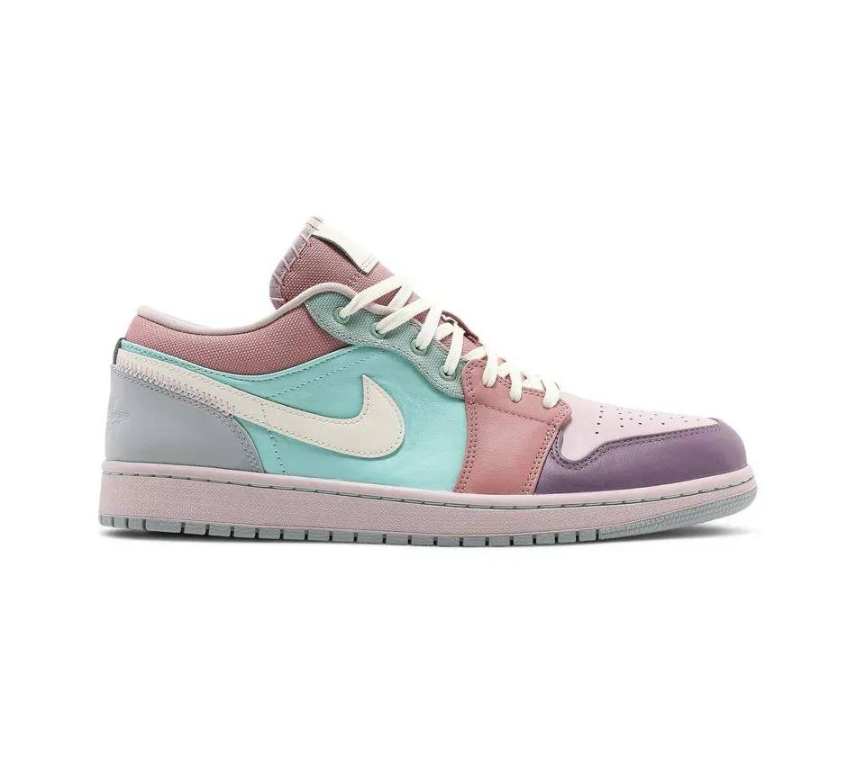 Jordan Air Jordan 1 Low SE Шампанское Розовый Зеленый Фиолетовый