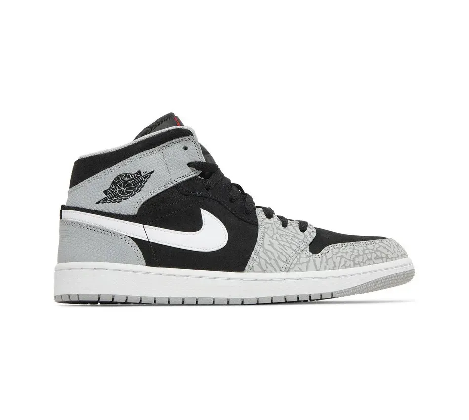 Jordan Air Jordan 1 Mid Se Слон Палец Черный Серый Красный