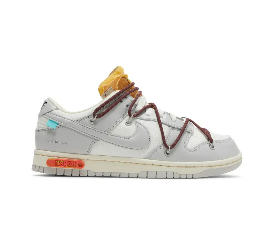 Кроссовки Nike Off White X Dunk Low Lot 46 Of 50 (Серый) Унисекс