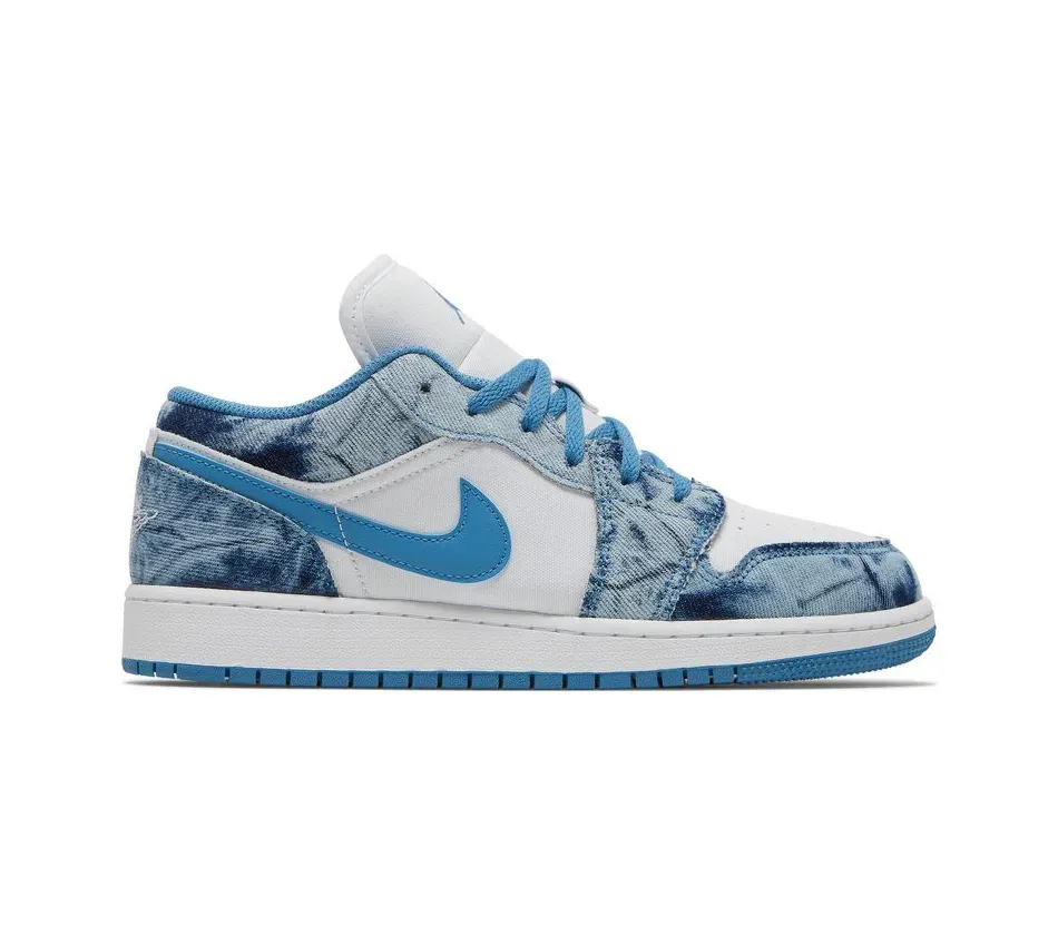 Air Jordan 1 Low GS Washed Denim фото