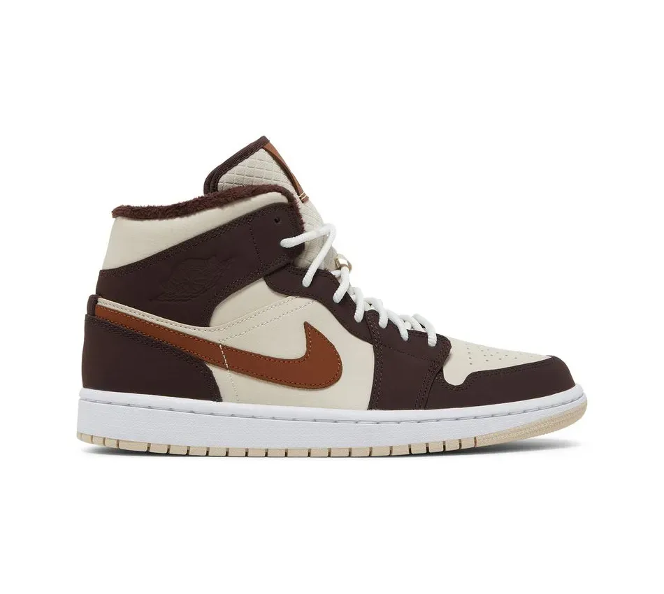 Air Jordan 1 Mid Cream Dark Chocolate фото