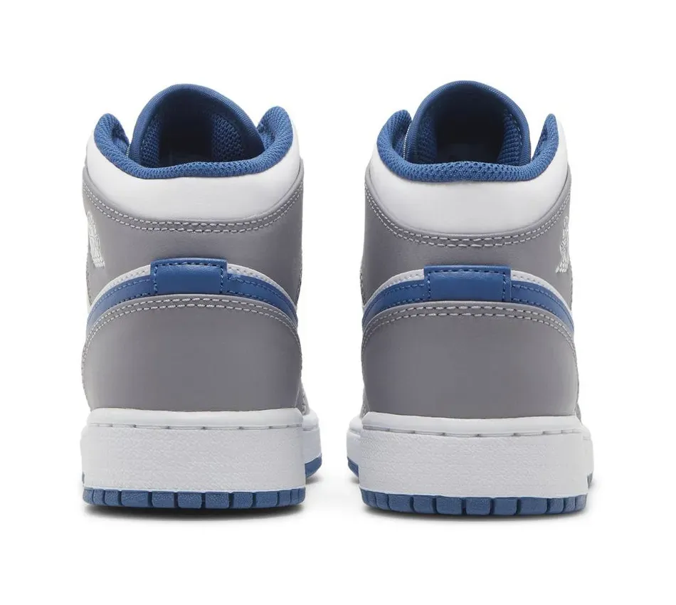 Air Jordan 1 Mid GS Cement True Blue фото