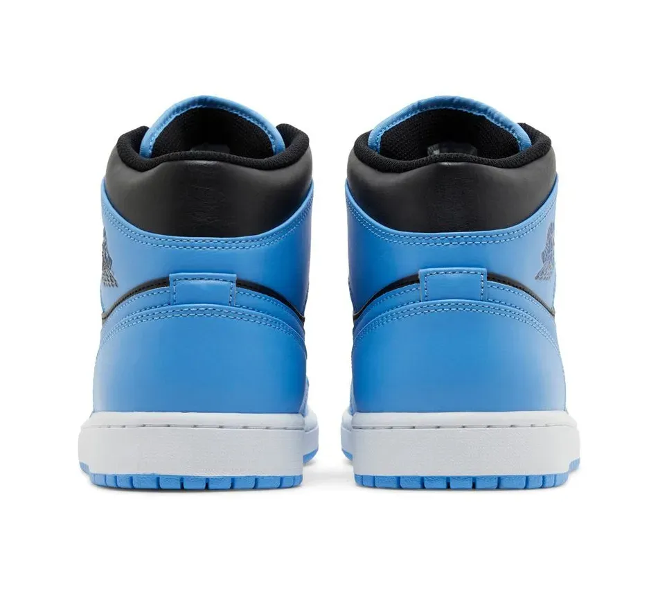 Air Jordan 1 Mid University Blue Black фото