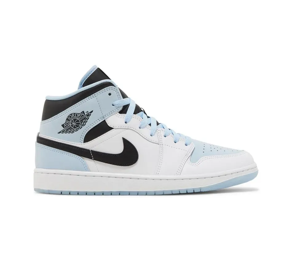 Jordan Air Jordan 1 MID [Top Vintage Basketball Sneakers] [White Ice Blue]