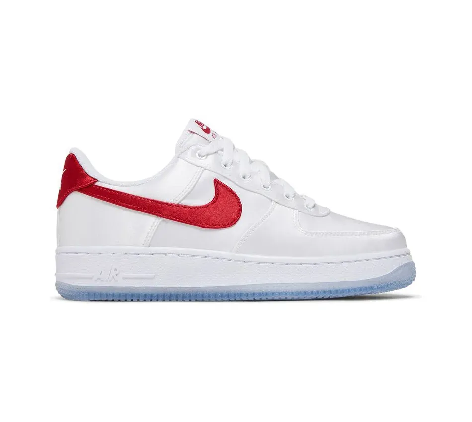 Nike Air Force 1 Satin White Red