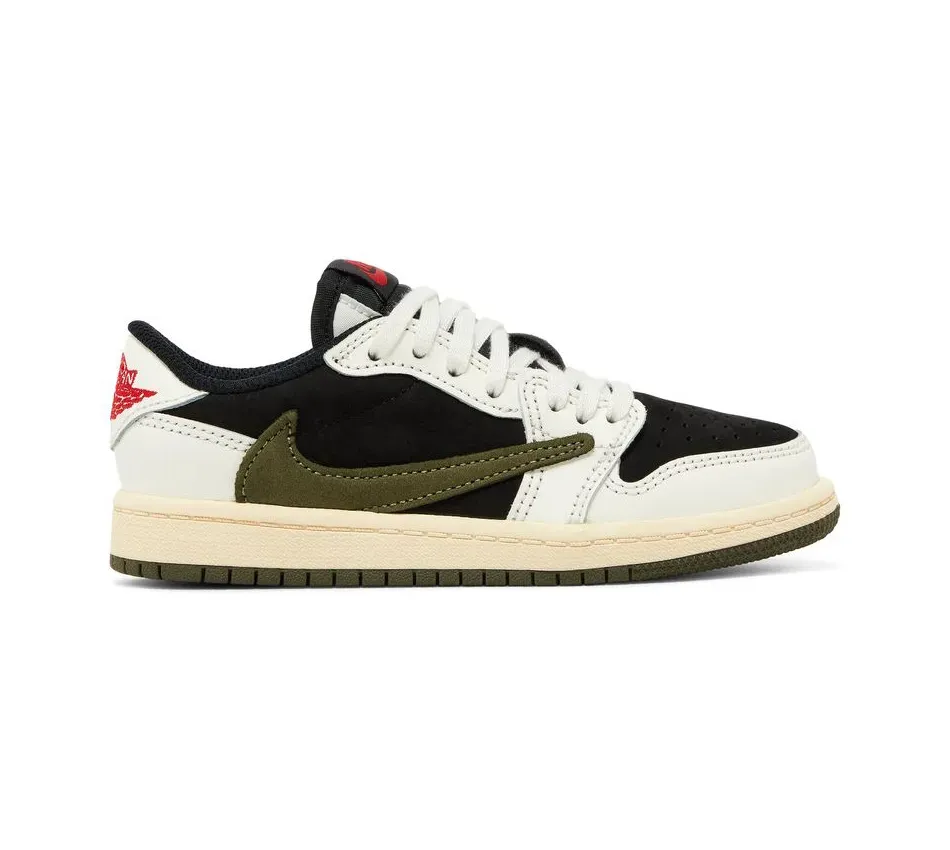 Air Jordan 1 Low X Travis Scott Olive Kids фото