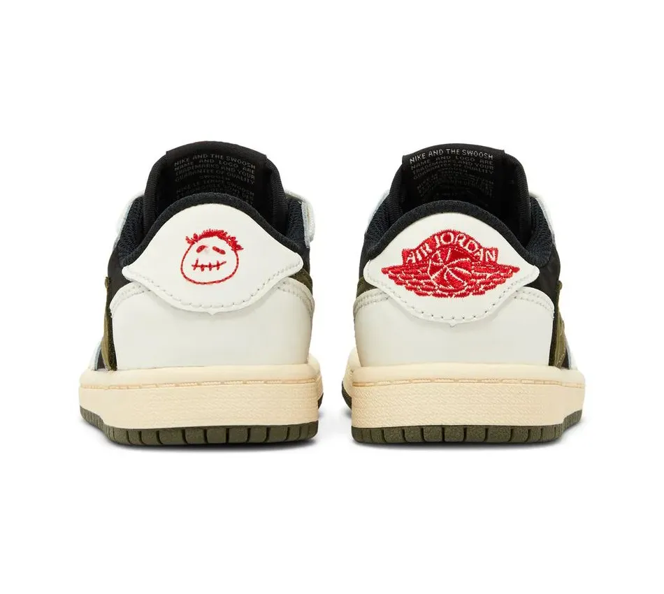 Air Jordan 1 Low X Travis Scott Olive Kids фото