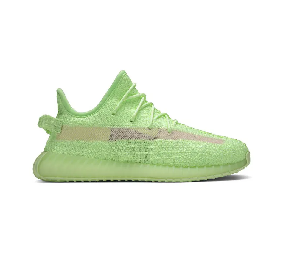 Кроссовки Adidas Yeezy Boost 350 V2 Kids Green Glow (Чёрный) Детский