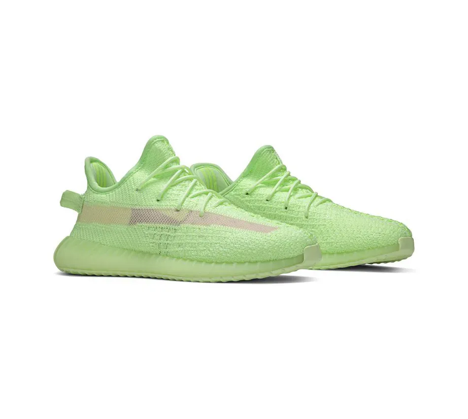 Yeezy Boost 350 V2 Kids Green Glow фото