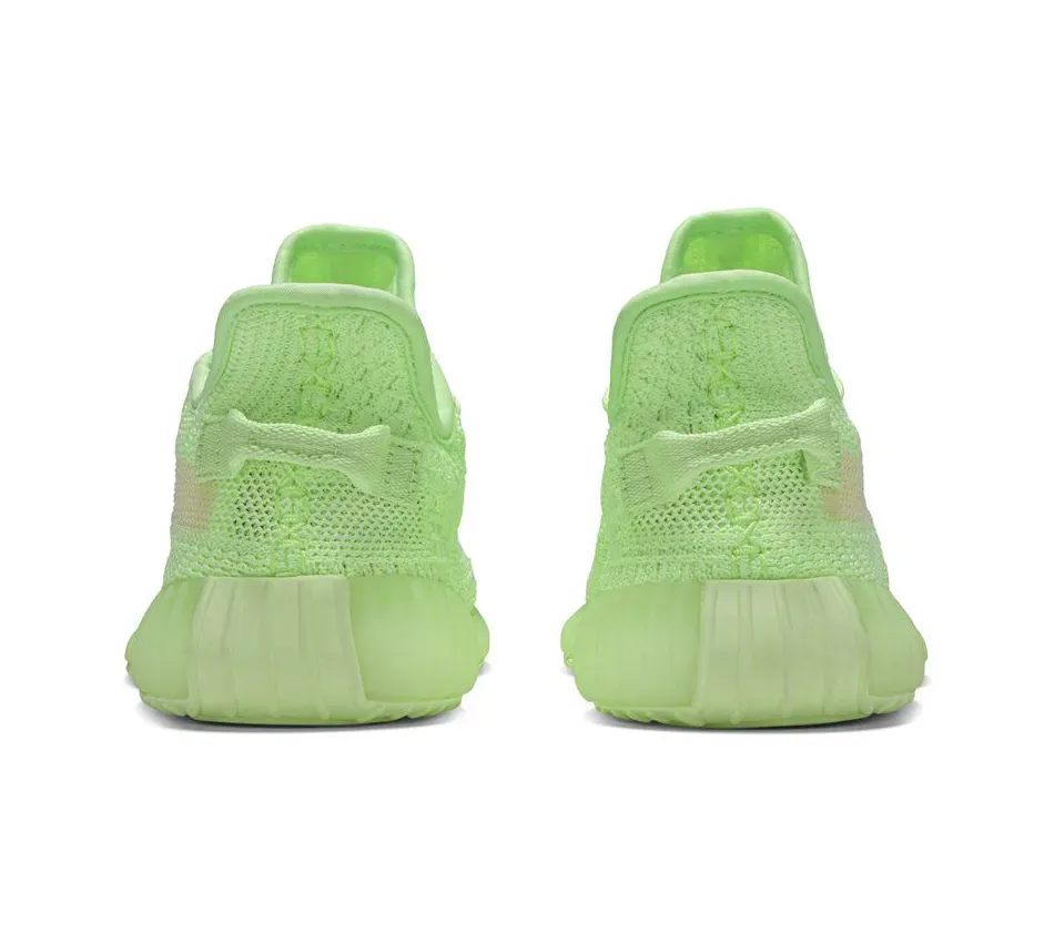 Yeezy Boost 350 V2 Kids Green Glow фото