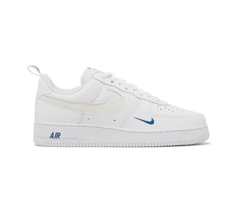 Air Force 1 Low 07 LV8 Reflective Swoosh White Dark Marina Blue фото