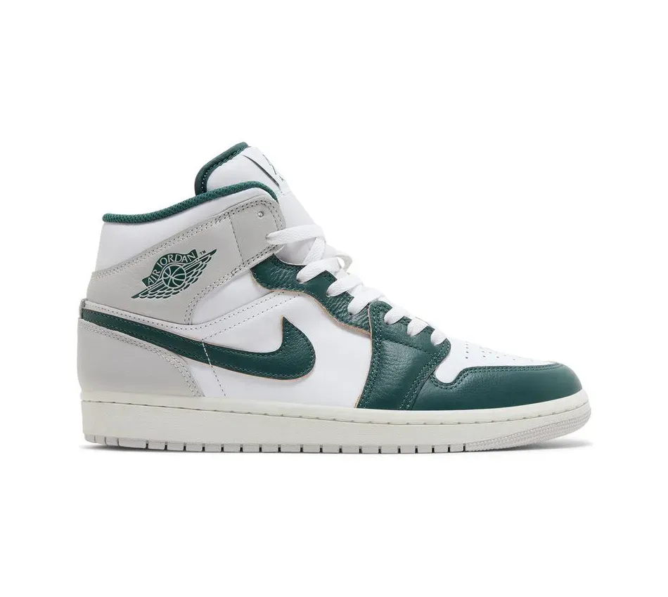 Air Jordan 1 Mid White Green фото