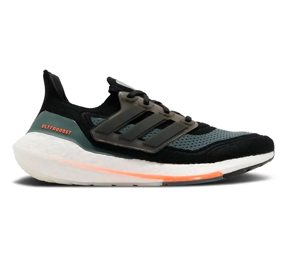 Низкие кроссовки Adidas Ultra Boost 21 Black Screaming Orange (Чёрный) Мужской