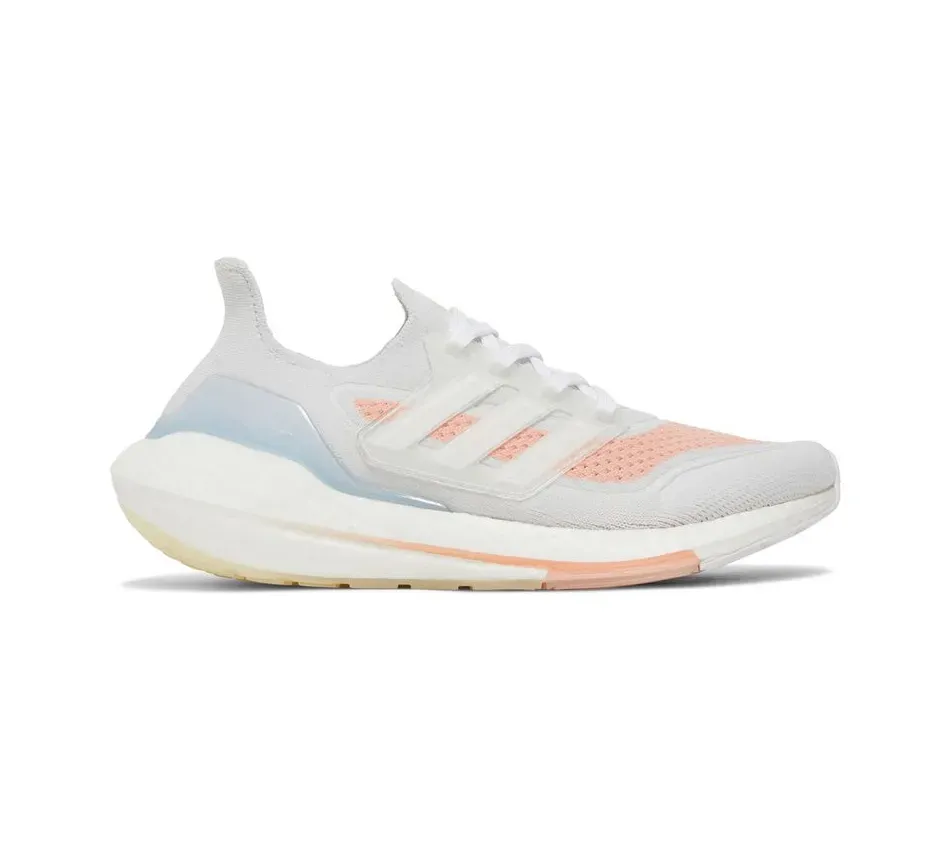 Низкие кроссовки Adidas Ultra Boost 21 White Glow Pink (Белый) Унисекс