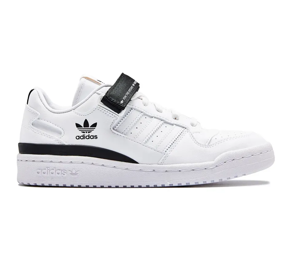 Низкие кроссовки Adidas Forum Low Velcro White Black (Белый) Унисекс