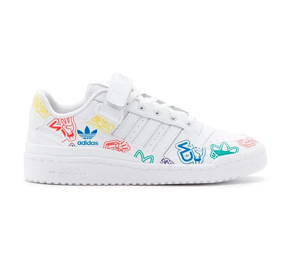 Низкие кроссовки Adidas Forum Low Allover Print (Белый) Унисекс