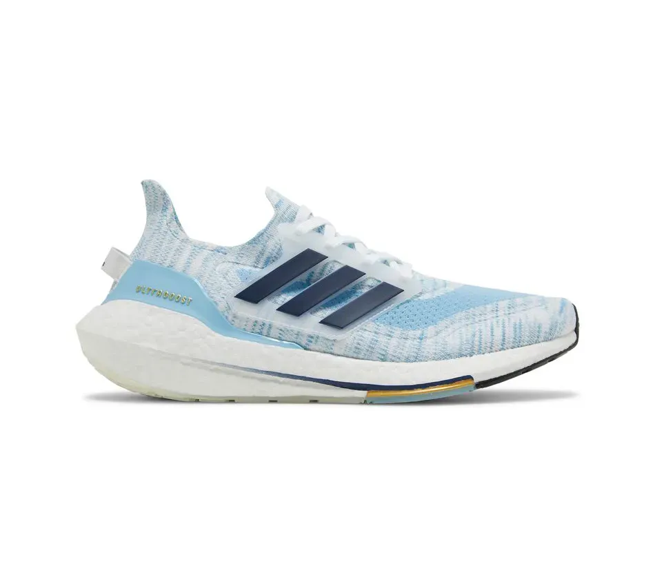 Низкие кроссовки Adidas Ultra Boost 21 White Clear Blue (Белый) Мужской