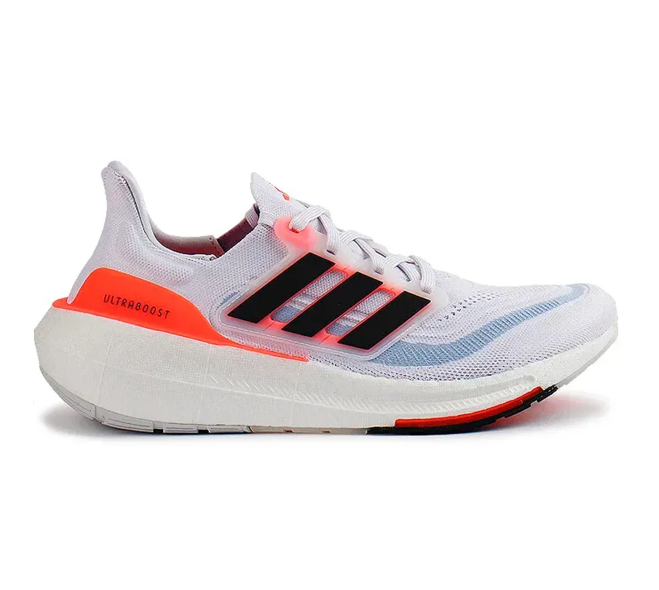 Низкие кроссовки Adidas Ultra Boost Light White Solar Red (Белый) Унисекс