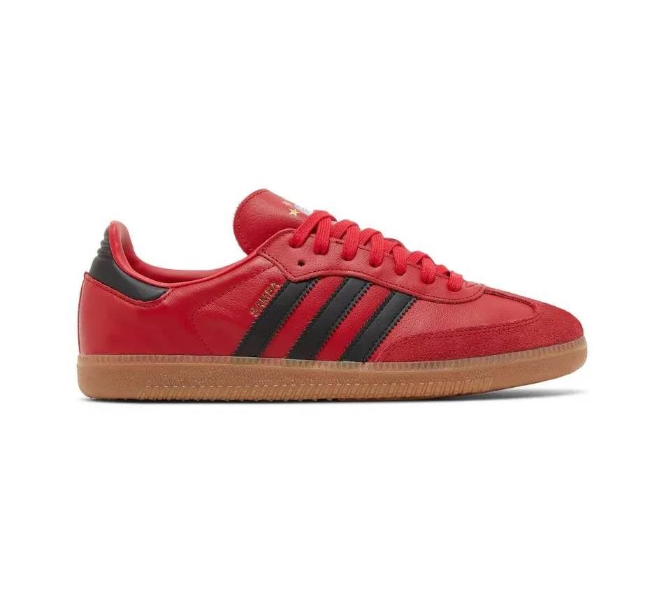 Низкие кроссовки Adidas Samba X FC Bayern Munich Team Power Red Black (Красный) Унисекс
