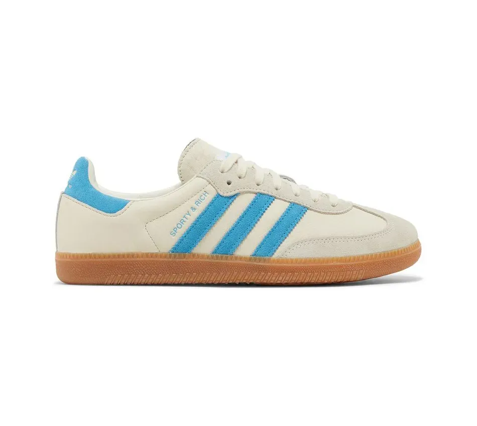 Низкие кроссовки Adidas Samba Sporty Rich OG Cream Blue (Белый) Унисекс