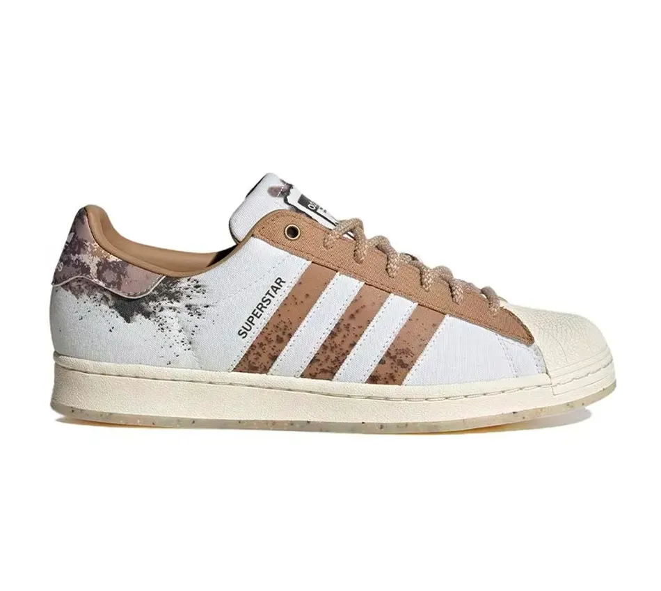 Низкие кроссовки Adidas Superstar White Cardboard Splatter (Коричневый) Унисекс