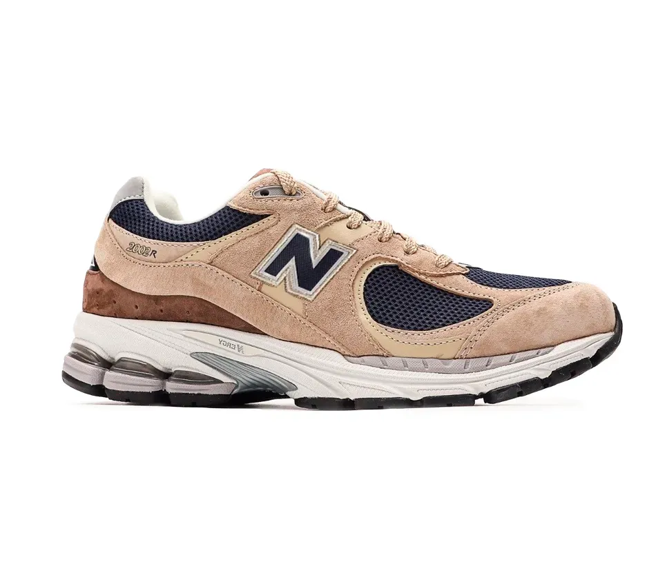 Низкие кроссовки New Balance 2002R Beige Navy Blue (Бежевый) Унисекс