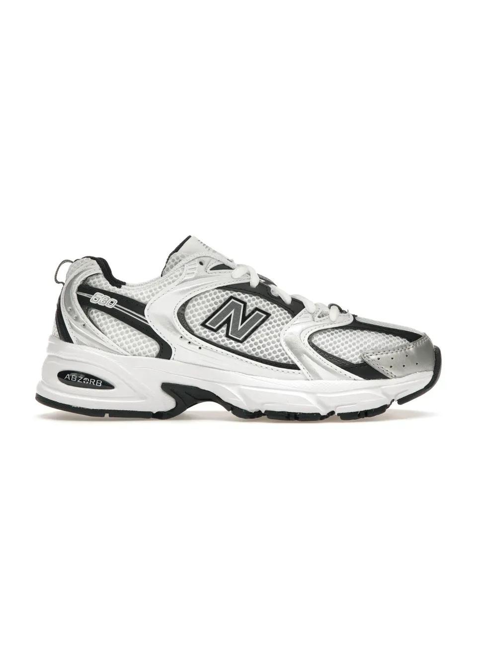 New Balance White Silver Metallic