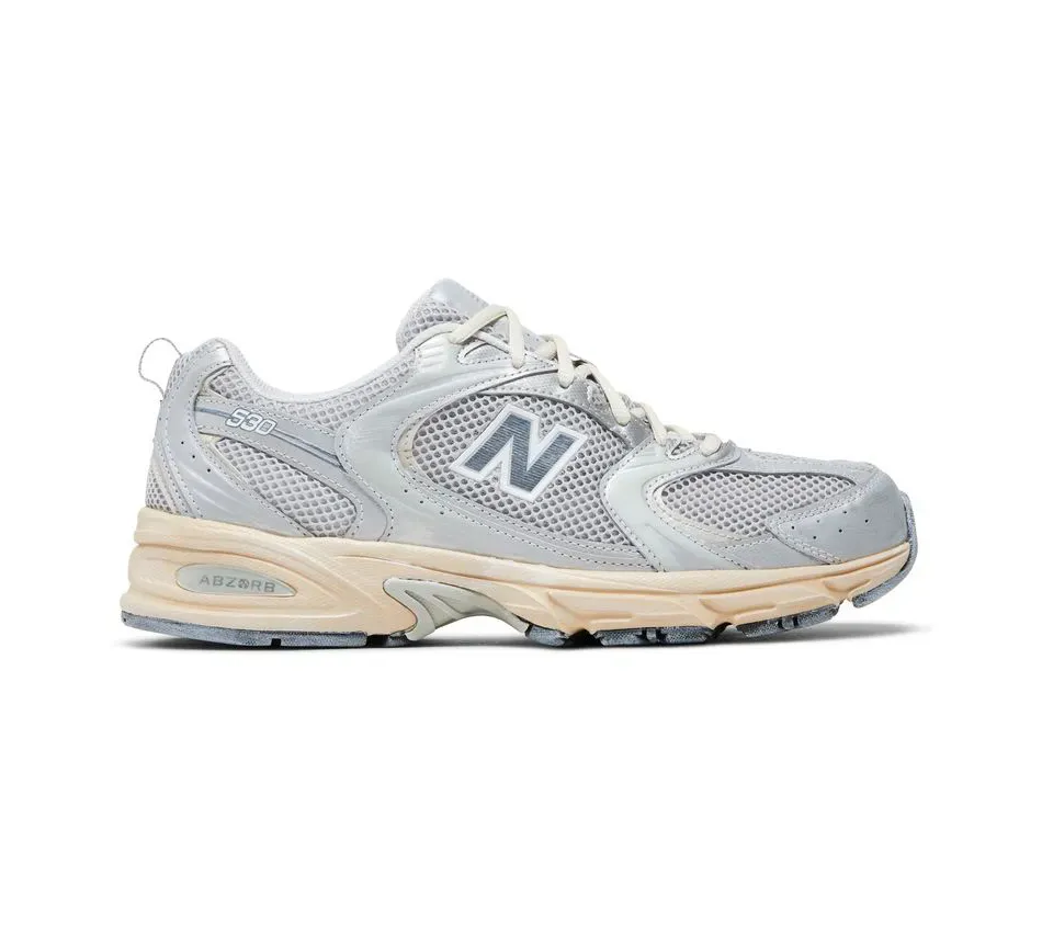 Низкие кроссовки New Balance 530 White Silver Metallic (Белый) Унисекс