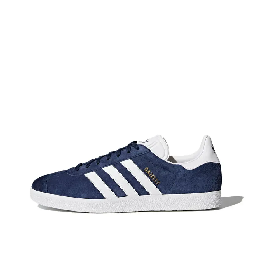 Adidas Originals Gazelle Abrasion Resistant Low Skateboarding Sneakers Navy Blue/White Adidas Originals Gazelle Abrasion Resistant Low Skateboarding Sneakers Navy Blue/White