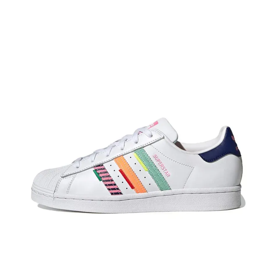 Adidas Originals Superstar Multi Jagged Stripes Белый Темно-синий Розовый Зеленый Оранжевый Adidas Originals Superstar Multi Jagged Stripes Белый Темно-синий Розовый Зеленый Оранжевый