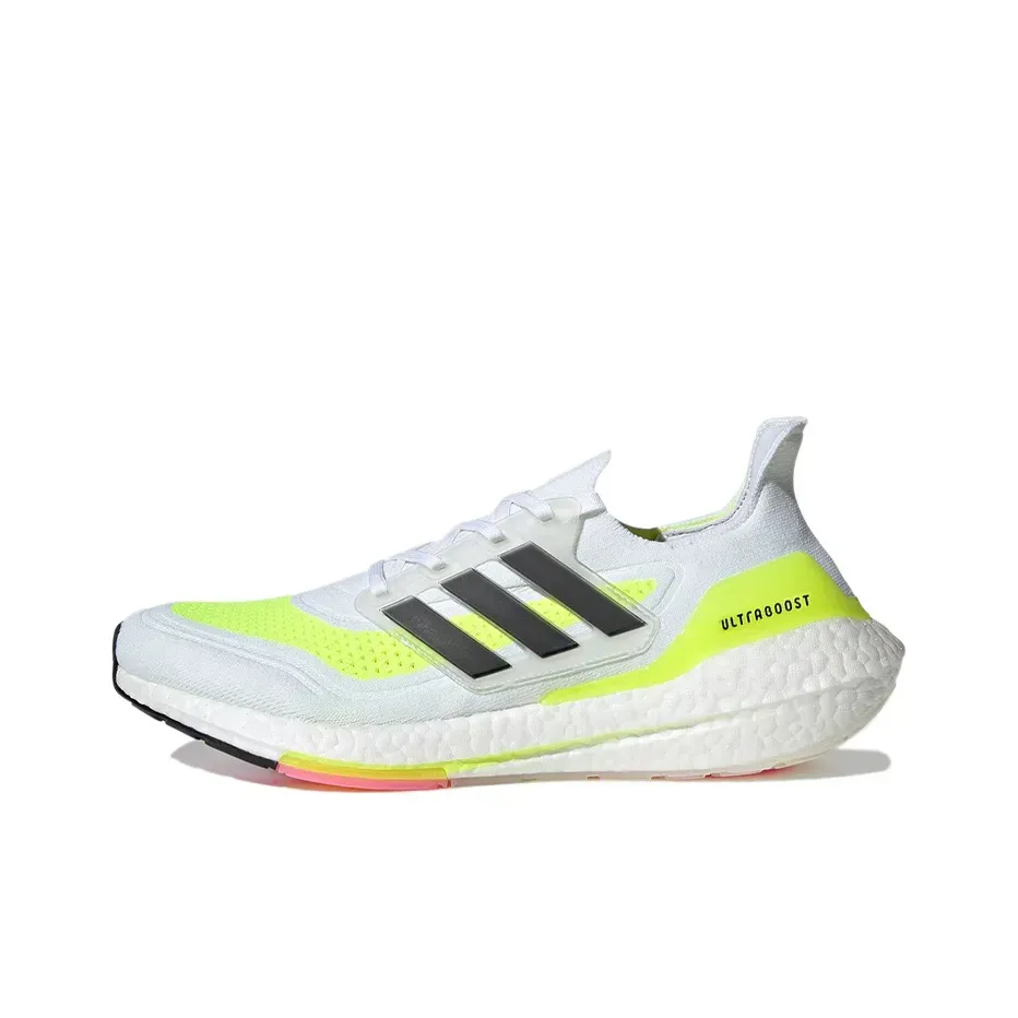 Adidas Ultraboost 21 White Solar Yellow