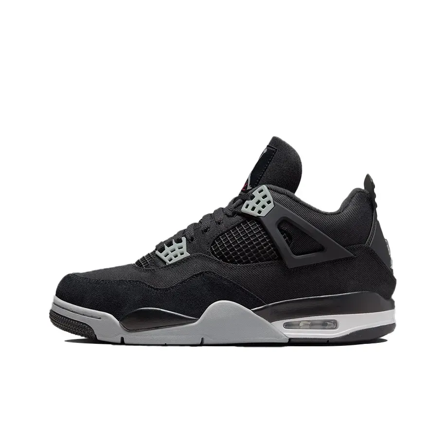 Высокие кроссовки Air Jordan 4 Black Canvas (Чёрный) Унисекс