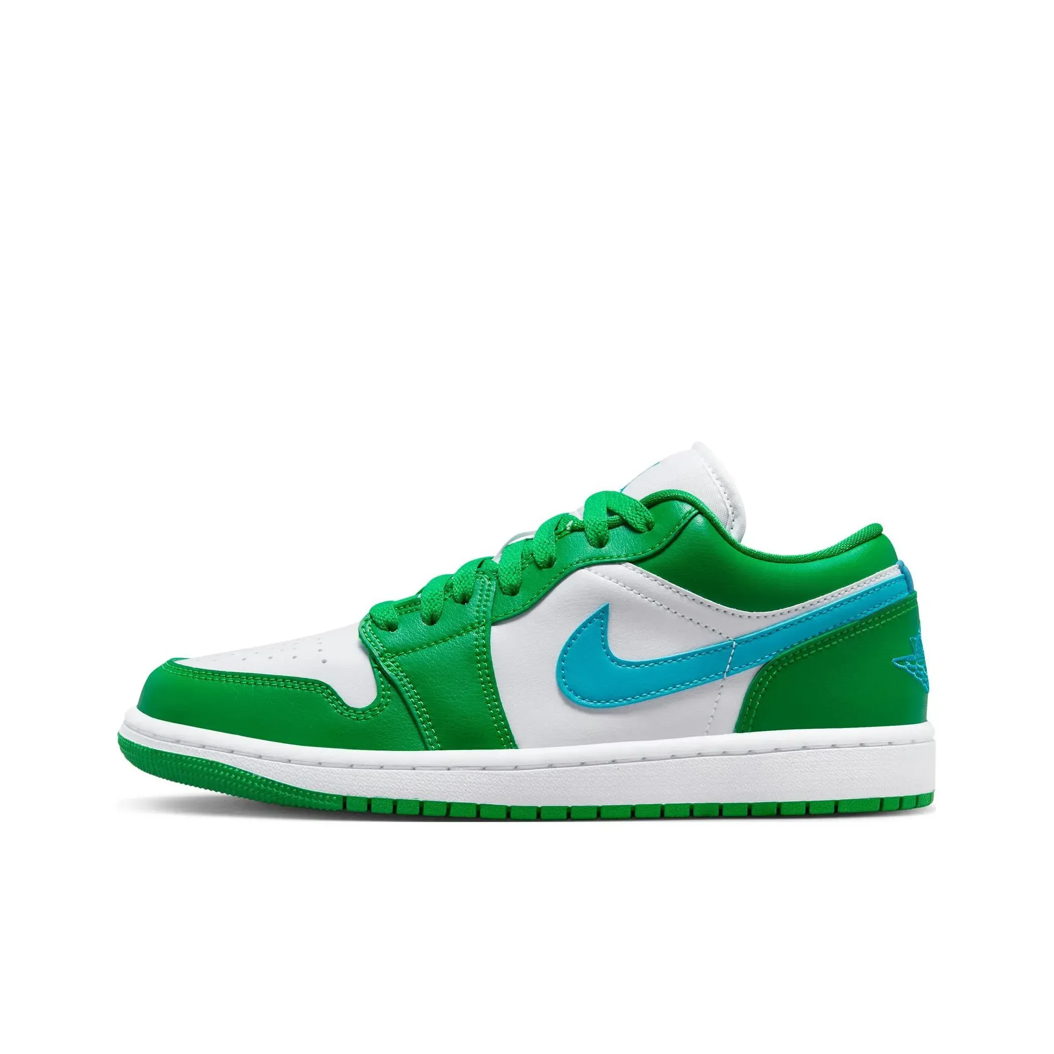 Jordan Air Jordan 1 Low Top Vintage Basketball Sneakers Women's White Green Blue Jordan Air Jordan 1 Low Top Vintage Basketball Sneakers Women's White Green Blue