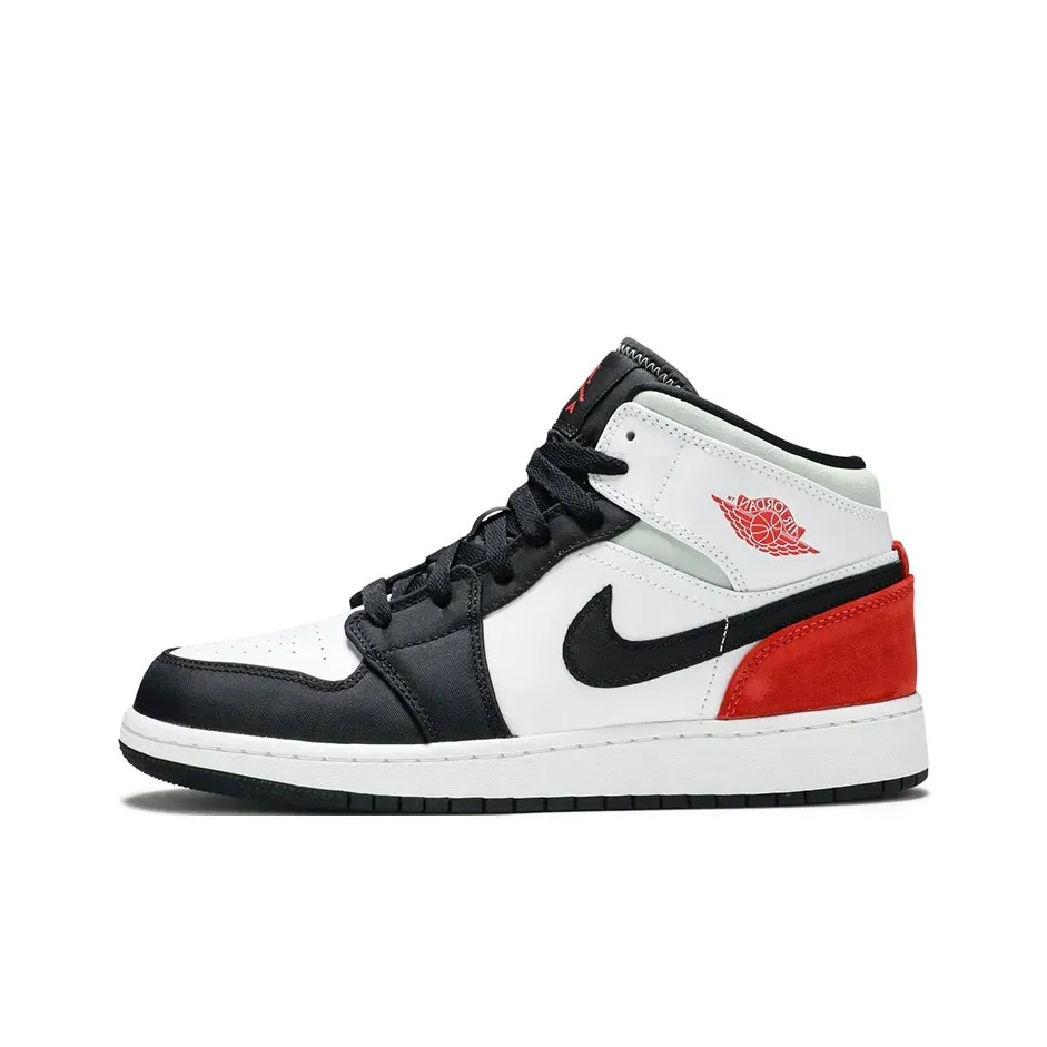 Jordan Air Jordan 1 Mid Black Toe Черный Белый Красный