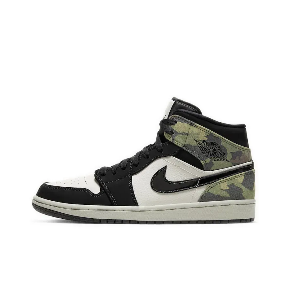Jordan Air Jordan 1 Mid Camo Panda Бело-зеленый