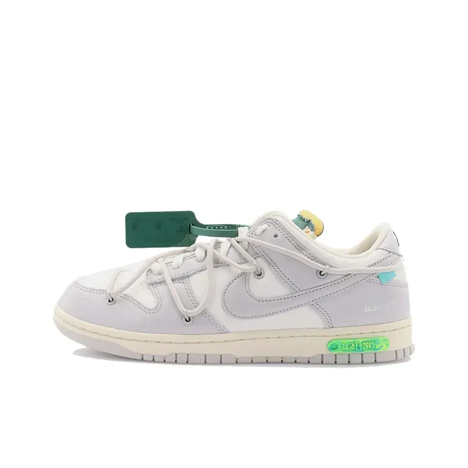 Nike Off Белый x Nike Dunk 'The 50' №42 Низкий Топ Скейтборд Кроссовки Серый Белый