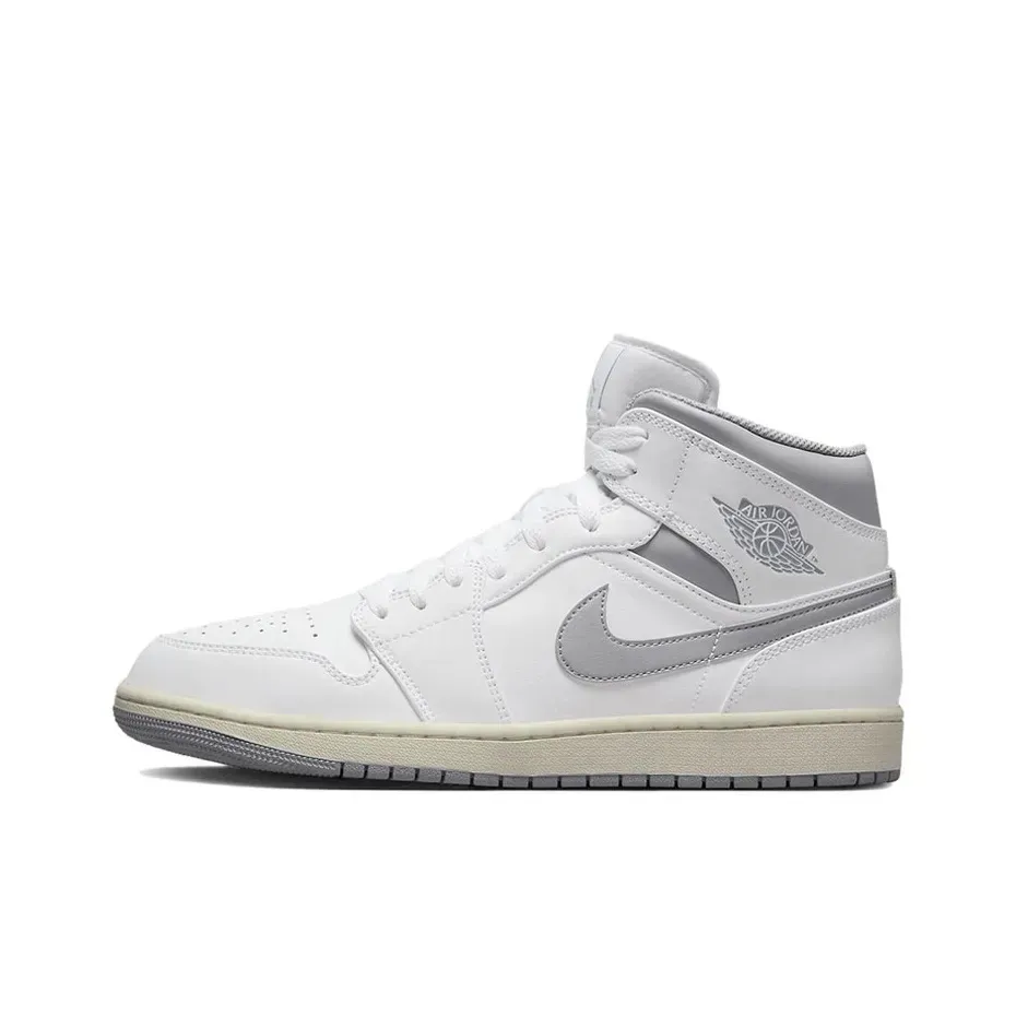 Высокие кроссовки Air Jordan 1 Mid Neutral Grey (Белый) Унисекс Высокие кроссовки Air Jordan 1 Mid Neutral Grey (Белый) Унисекс
